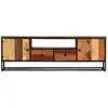 Image de vidaXL Armoire TV 120x30x40 cm Vieux bois massif et acier