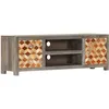 Image de Vidaxl Meuble Tv Gris 120 X 30 X 40 Cm Bois Massif De Manguier