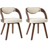 Image de vidaXL Chaise de salle à manger 2 pcs. Crème bois courbé et similicuir