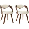 Image de Vidaxl - Chaises À Manger Lot De 2 Crème Bois Courbé Et Similicuir