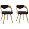 Image de vidaXL Chaise de salle à manger 2 pcs. noir bois courbé et similicuir