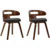 Image de Vidaxl - Chaises À Manger Lot De 2 Gris Foncé Bois Courbé Et Tissu