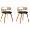 Image de vidaXL Chaise de salle à manger 2 pcs. noir bois courbé et similicuir