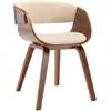 Image de vidaXL Chaise de salle à manger Crème Bois courbé et similicuir