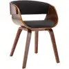 Image de vidaXL Chaise de salle à manger Gris Bois courbé et tissu
