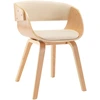Image de vidaXL Chaise de salle à manger Crème Bois courbé et similicuir