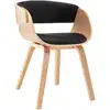 Image de vidaXL Chaise de salle à manger noire bois courbé et similicuir