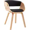 Image de Vidaxl - Chaise De Salle À Manger Noir Bois Courbé Et Similicuir