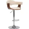 Image de vidaXL Tabouret de bar 2 pcs. Crème bois courbé et similicuir