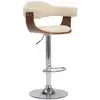 Image de Vidaxl Bar Stools 2 Pcs Cream Bent Wood And Faux Leather