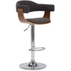 Image de vidaXL Tabouret de bar 2 pcs. Gris Bois courbé et tissu