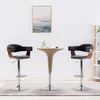 Image de Vidaxl - Tabourets De Bar Lot De 2 Gris Bois Courbé Et Tissu