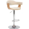 Image de vidaXL Tabouret de bar 2 pcs. Crème bois courbé et similicuir