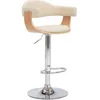 Image de Vidaxl Tabourets De Bar Lot De 2 Crème Bois Courbé Et Similicuir