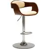 Image de Vidaxl - Tabouret De Bar Crème Bois Courbé Et Similicuir