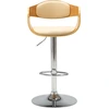 Image de vidaXL Tabouret de bar Crème Bois courbé et similicuir