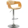 Image de Vidaxl Tabouret De Bar Crème Bois Courbé Et Similicuir