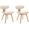 Image de vidaXL Chaise de salle à manger 2 pcs. Crème bois courbé et similicuir