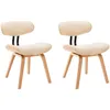 Image de Vidaxl - Chaises À Manger Lot De 2 Crème Bois Courbé Et Similicuir
