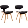 Image de vidaXL Chaise de salle à manger 2 pcs. noir bois courbé et similicuir