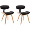 Image de Vidaxl - Chaises À Manger Lot De 2 Noir Bois Courbé Et Similicuir