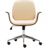 Image de Chaise de bureau Crème Bois courbé et similicuir