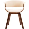 Image de vidaXL Chaise de salle à manger Crème Bois courbé et similicuir