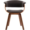 Image de vidaXL Chaise de salle à manger Gris Bois courbé et tissu