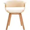 Image de vidaXL Chaise de salle à manger Crème Bois courbé et similicuir