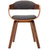 Image de vidaXL Chaise de salle à manger gris foncé Tissu et bois courbé