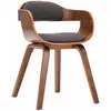 Image de Vidaxl - Chaise De Salle À Manger Gris Foncé Tissu Et Bois Courbé