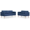 Image de vidaXL Ensemble de canapés 2 pièces tissu bleu