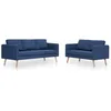 Image de Vidaxl - Ensemble De Canapé 2 Pcs Tissu Bleu