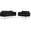 Image de vidaXL Ensemble de canapés 2 pièces tissu noir