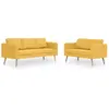 Image de vidaXL Ensemble de canapés 2 pièces tissu jaune
