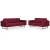Image de vidaXL Canapé 2 pièces tissu rouge vin