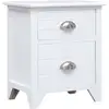 Image de Table De Chevet Blanc 38x28x45 Cm Bois De Paulownia Vidaxl