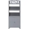 Image de vidaXL Armoire de salle de bain Gris 46x24x116 cm Bois de paulownia