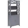 Image de Vidaxl - Armoire De Salle De Bain Gris 46x24x116 Cm Bois De Paulownia