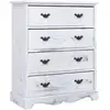 Image de Vidaxl Drawer Cabinet White 60x30x75 Cm Wood