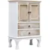 Image de Vidaxl   Commode Enfant Blanche 50x30x80 Cm   2 Tiroirs Et 2 Portes   Bois De Paulownia Et Peuplier   Capacité 75 Kg