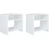 Image de Tables De Chevet 2 Pcs Blanc 40x30x40 Cm Bois D'Ingénierie