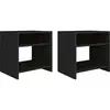 Image de Tables De Chevet 2 Pcs Noir 40x30x40 Cm Bois D'Ingénierie Vidaxl