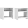 Image de Tables De Chevet 2pcs Blanc Brillant 40x30x40cm Bois Ingénierie Vidaxl