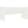 Image de Vidaxl   Meuble Tv Blanc 80x40x40 Cm En Bois D'Ingénierie   Compartiment Ouvert Pour Appareils Multimédias   Style Classique Et Facile À Nettoyer