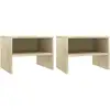 Image de Tables De Chevet 2 Pcs Chêne Sonoma 40 X 30 X 30 Cm Aggloméré