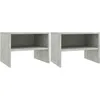 Image de 2 Pcs Tables De Chevet Gris Béton 40 X 30 X 30 Cm Aggloméré
