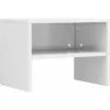 Image de Table De Chevet Blanc Brillant 40 X 30 X 30 Cm Aggloméré