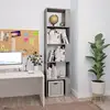 Image de Bibliothèque De Division Avec 5 Grands Compartiments Dans Le Salon En Bois Mobile Diverses Couleurs Couleur : Gris En Béton