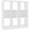 Image de Bibliothèque En Bois Avec Compartiments De Design Modernes Différentes Couleurs Couleur : Blanche